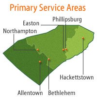 PA and NJ Oil and Propane Service Area Map